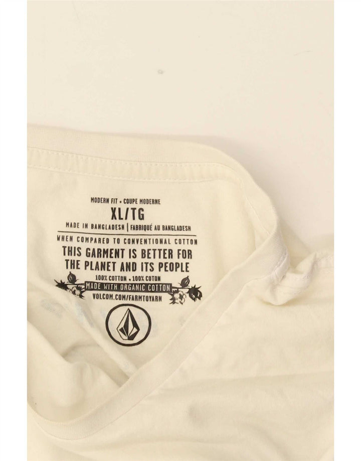 Volcom Mens Graphic T-Shirt Top XL White Cotton