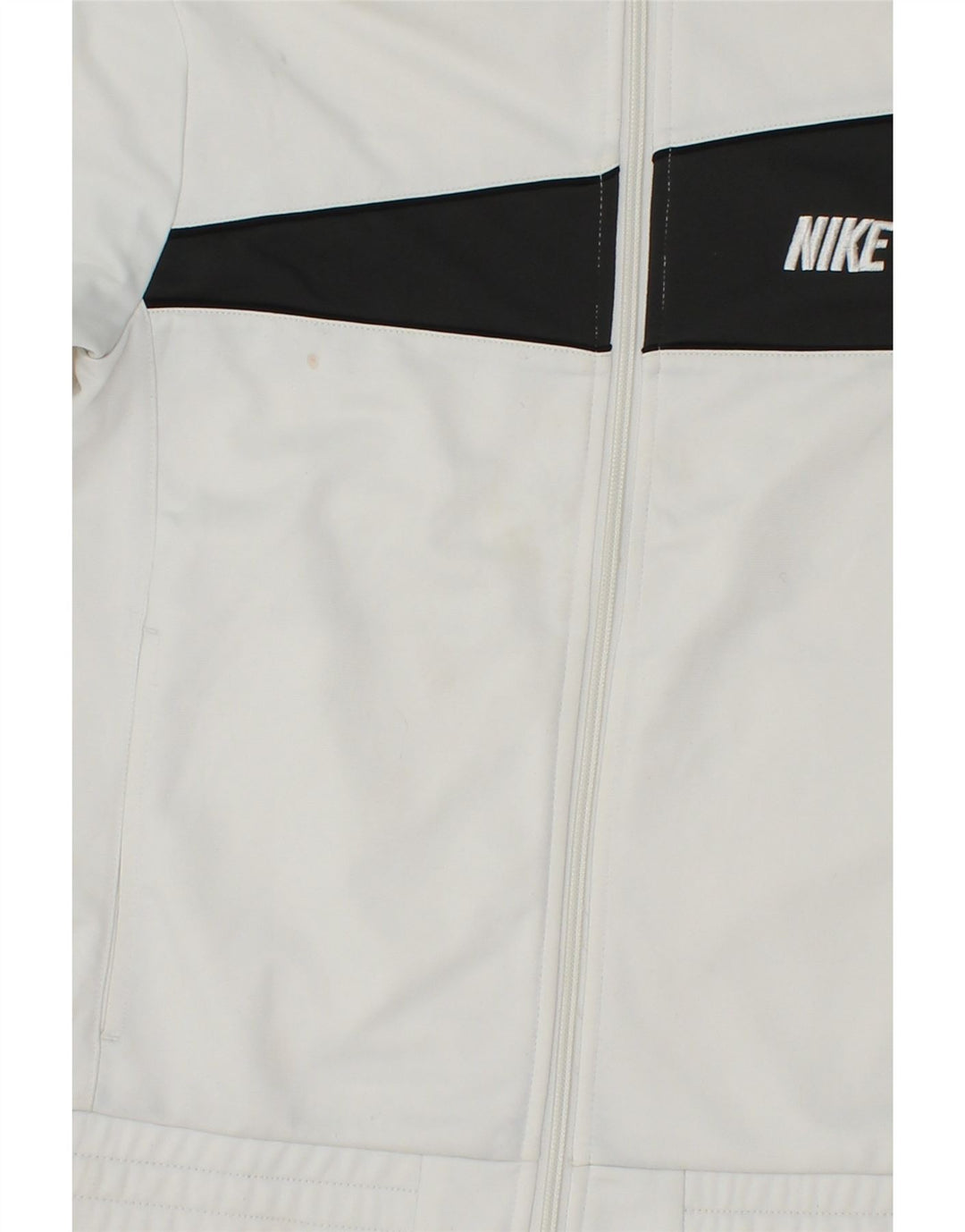NIKE Boys Tracksuit Top Jacket 10-11 Years Medium White Colourblock