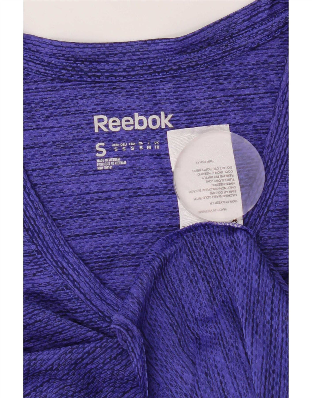 Reebok Womens Speedwick T-Shirt Top UK 10 Small Blue Flecked Polyester