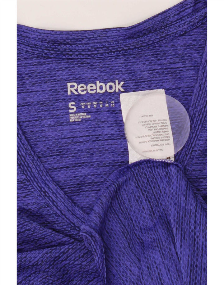 Reebok Womens Speedwick T-Shirt Top UK 10 Small Blue Flecked Polyester