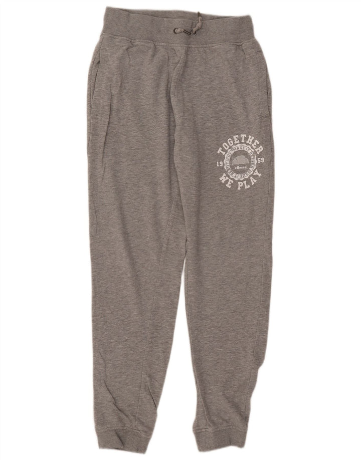 ELLESSE Mens Graphic Tracksuit Trousers Joggers Medium  Grey Flecked