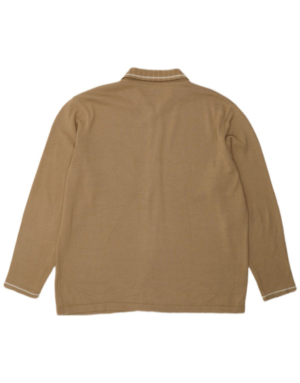 Lacoste Mens Cardigan Sweater Size 8 3XL Beige Cotton