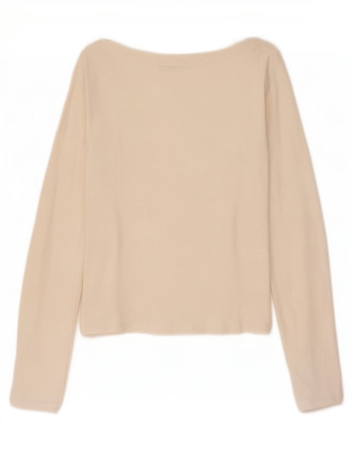 Zara Womens Crop Top Long Sleeve UK 14 Large White