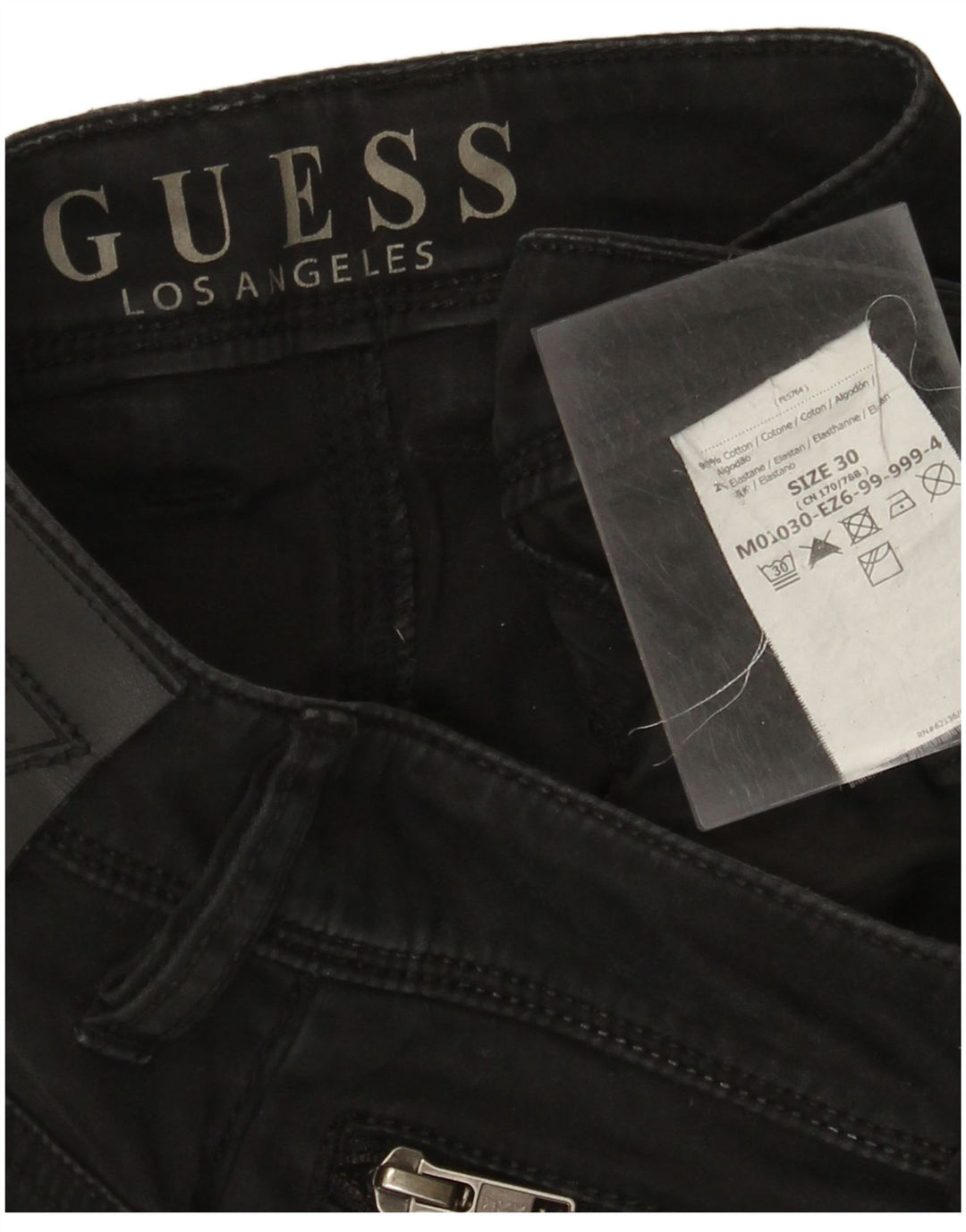 Guess Womens Slim Jeans W30 L34 Black Cotton
