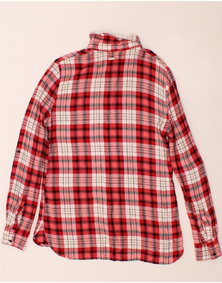 GUESS Womens Flannel Shirt UK 4 XS Red Check Viscose Vintage Guess and Second-Hand Guess from Messina Hembry 