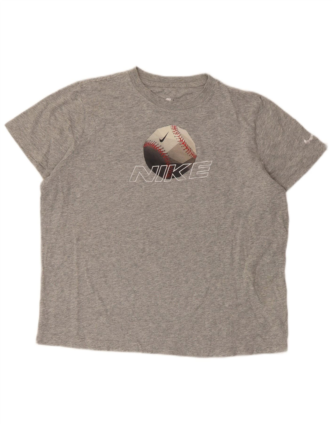 Nike Womens Graphic T-Shirt Top UK 16 Large Grey Cotton