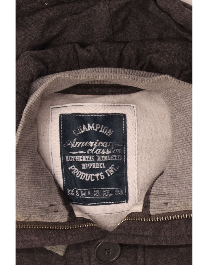Champion Mens Zip Hoodie Sweater Small Grey Cotton