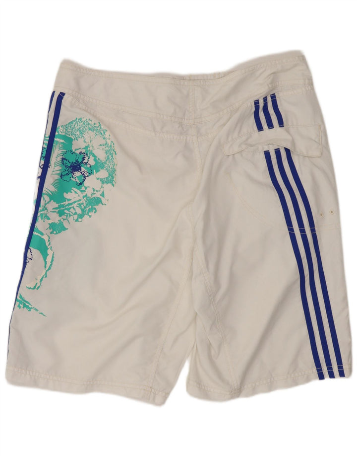 Adidas Mens Graphic Swimming Shorts Medium White Floral Polyester