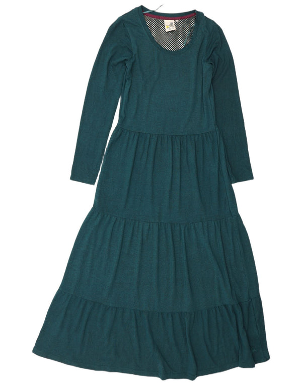 Weird Fish Womens Long Sleeve Maxi Dress UK 8 Small Green Viscose