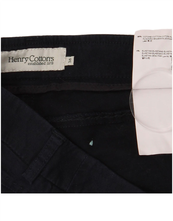 Henry Cottons Womens Slim Chino Trousers EU 38 Medium W28 L28 Navy Blue