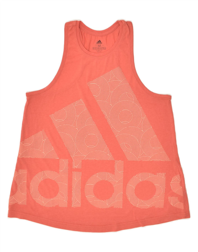 ADIDAS Womens Climalite Graphic Vest Top UK 12/14 Medium Pink Cotton | Vintage Adidas | Thrift | Second-Hand Adidas | Used Clothing | Messina Hembry 