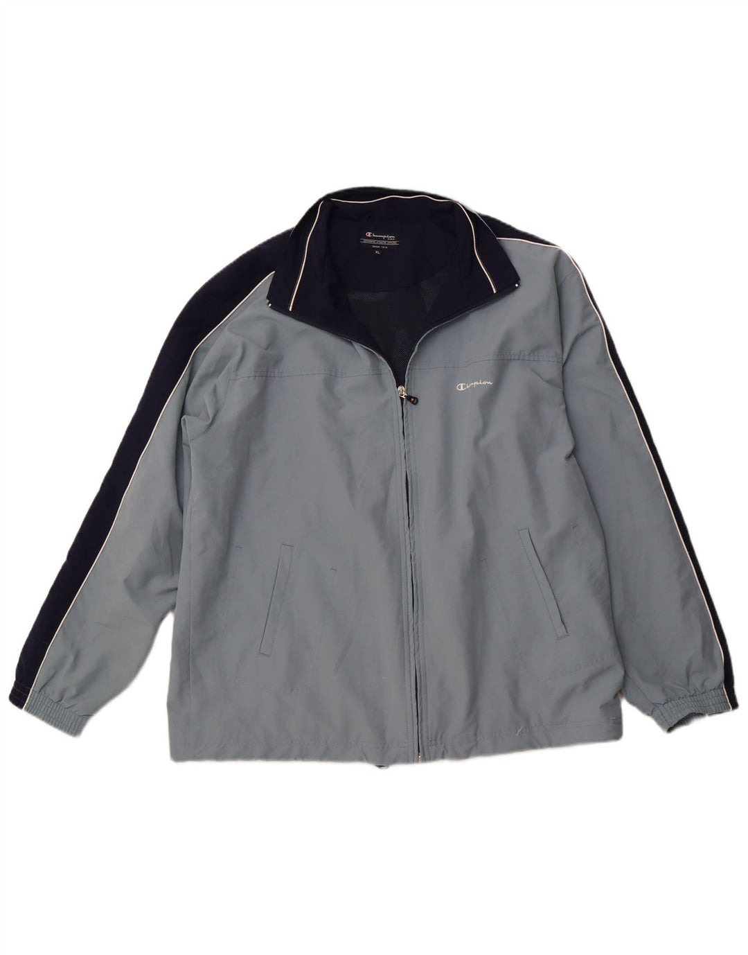 CHAMPION Mens Tracksuit Top Jacket XL Blue Colourblock Polyester