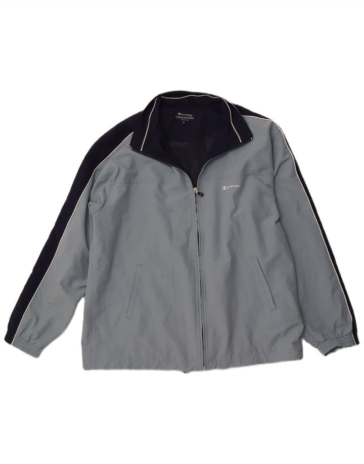 CHAMPION Mens Tracksuit Top Jacket XL Blue Colourblock Polyester