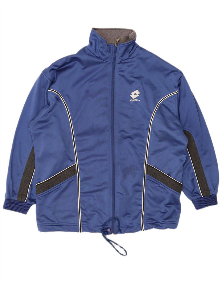 Lotto Mens Tracksuit Top Jacket Large Blue Colourblock Polyester