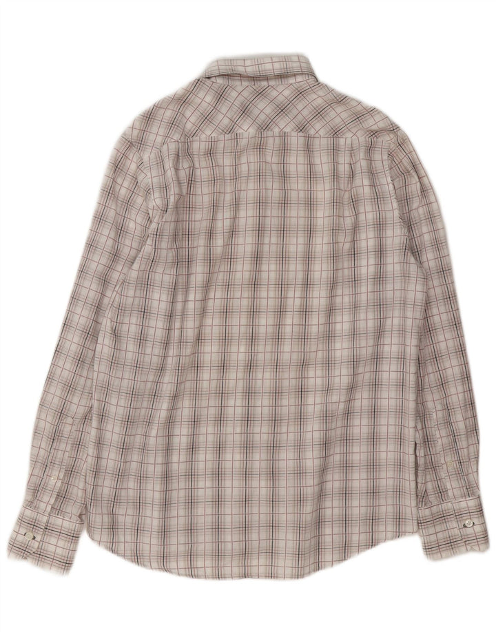 Ben Sherman Mens Shirt Medium White Check Cotton