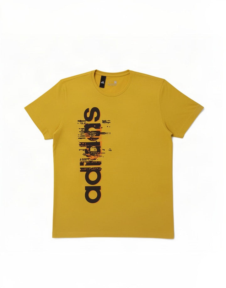 Adidas Mens Graphic T-Shirt Top Large Yellow