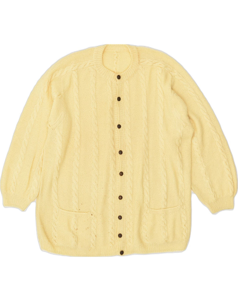 VINTAGE Womens Cardigan Sweater UK 18 XL Yellow | Vintage Vintage | Thrift | Second-Hand Vintage | Used Clothing | Messina Hembry 