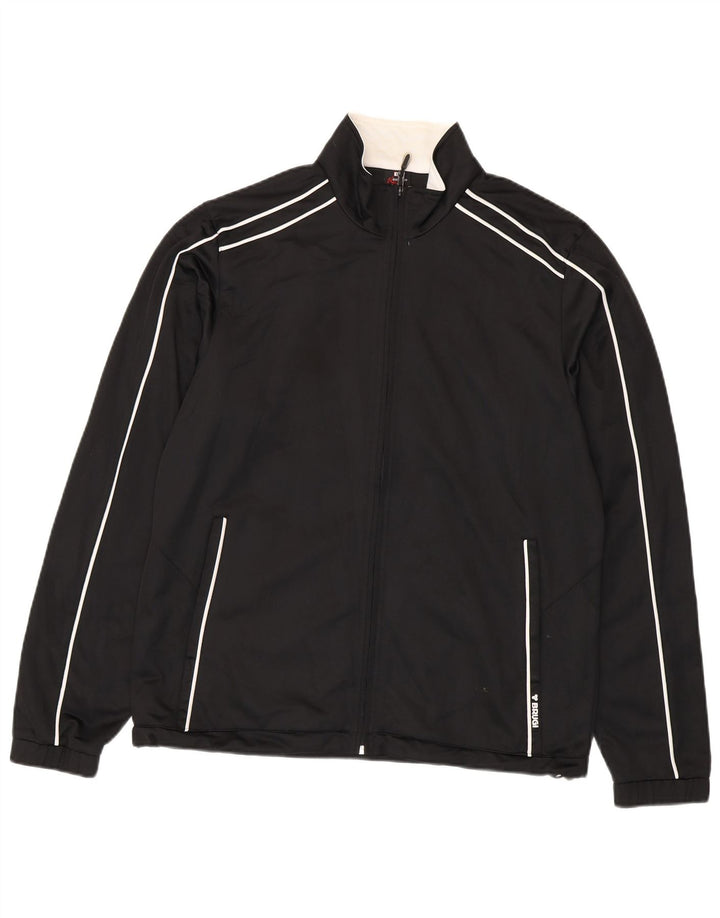 Brugi Mens Tracksuit Top Jacket Large Black Polyester