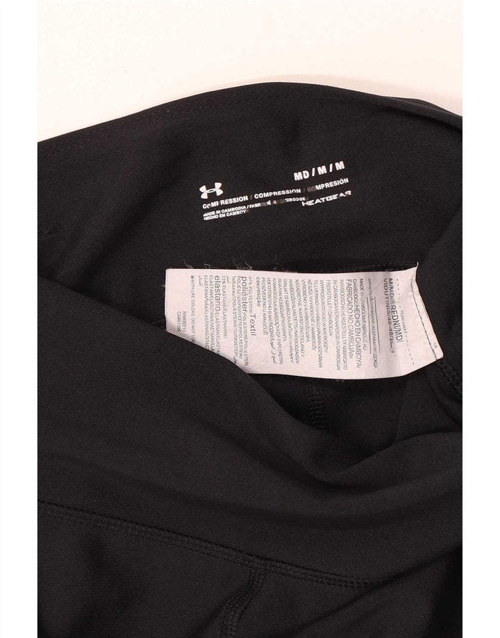 Under Armour Womens Heat Gear Crop Leggings UK 14 Medium  Black Polyester
