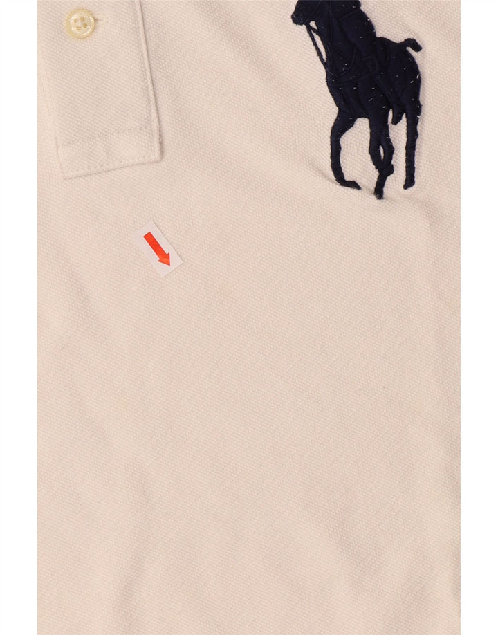 POLO RALPH LAUREN Boys Graphic Polo Shirt 14-15 Years Large White Cotton