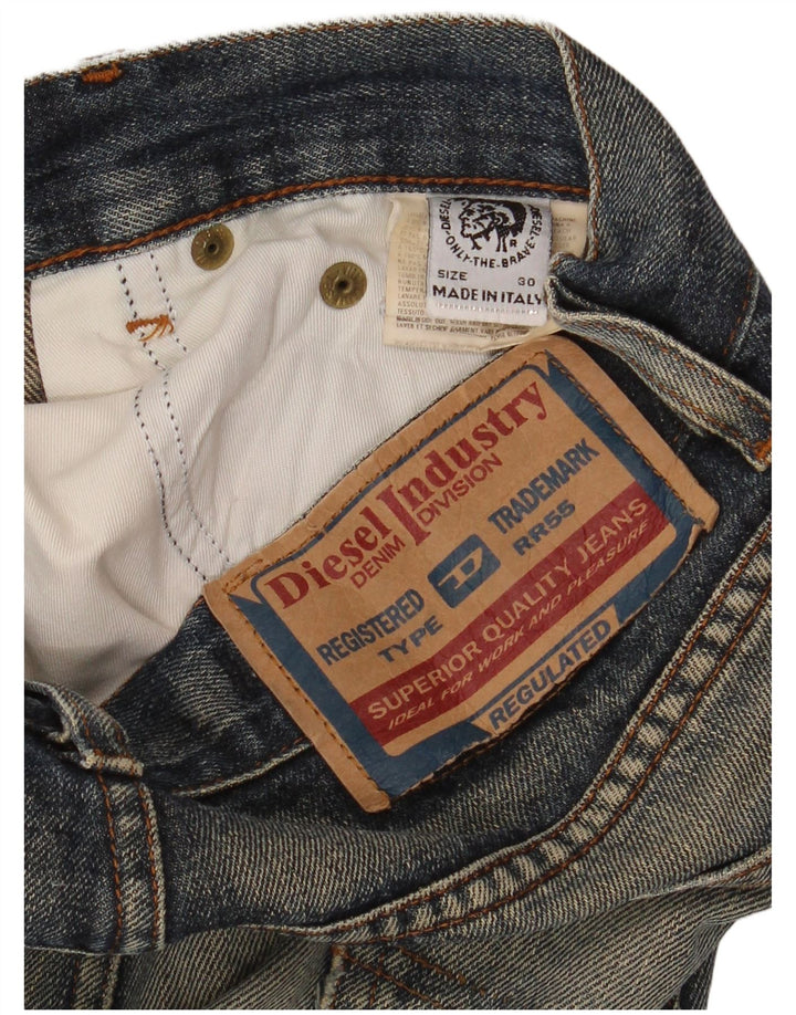 Diesel Mens Regular Bootcut Jeans W30 L34 Blue Cotton