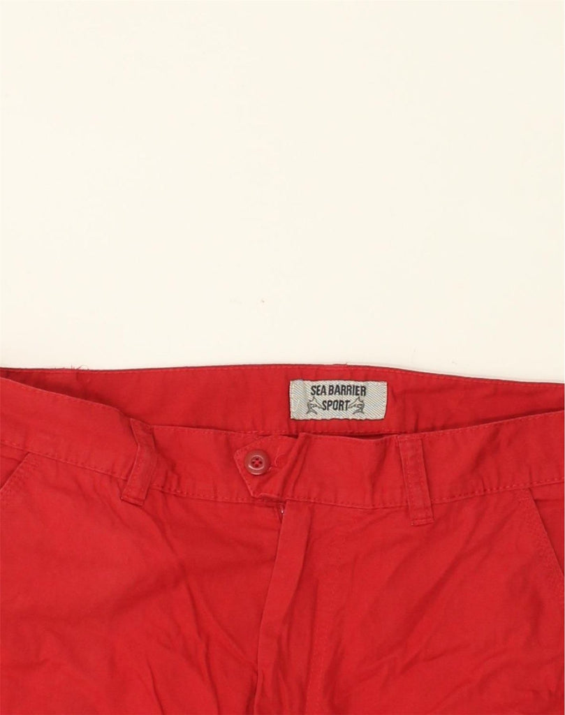 SEA BARRIER Mens Cargo Shorts W32 Medium Red Cotton | Vintage Sea Barrier | Thrift | Second-Hand Sea Barrier | Used Clothing | Messina Hembry 