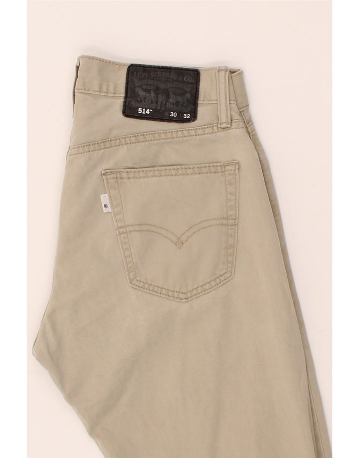 LEVI'S Mens 514 Straight Jeans W30 L32 Beige Cotton