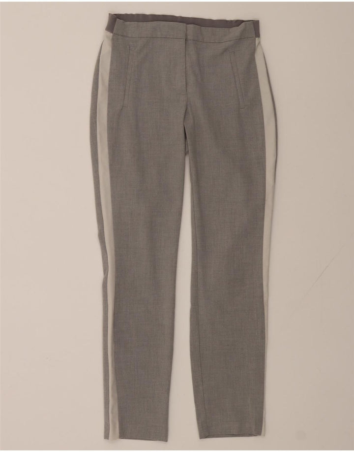 ZARA Womens Slim Chino Trousers Small Grey Colourblock Polyester Vintage Zara and Second-Hand Zara from Messina Hembry 