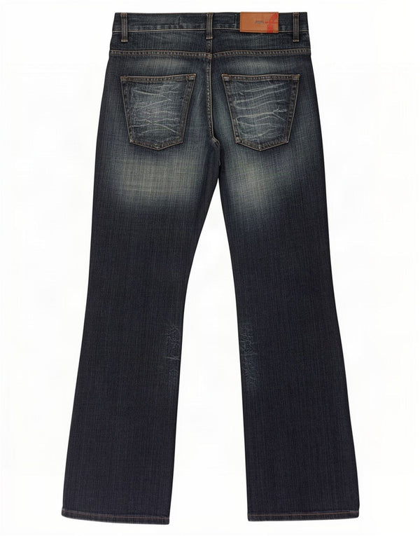 Zara Mens Low Waist Regular Bootcut Jeans EU 42 Large W32 L31 Navy Blue
