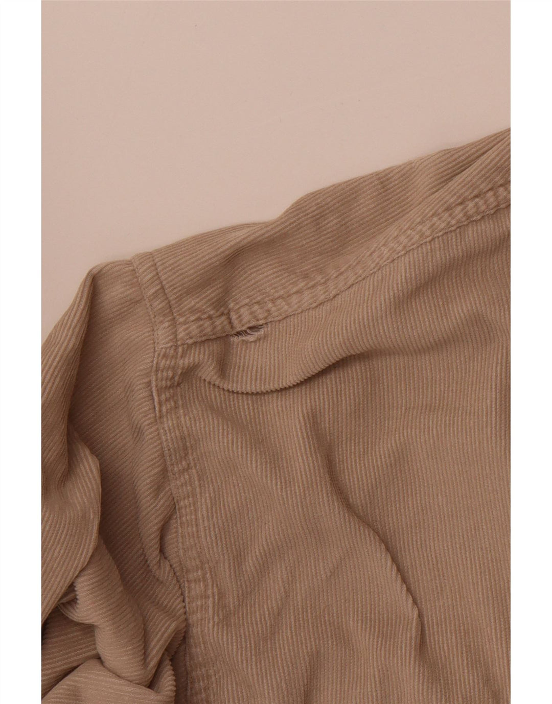 COTTON CLUB Mens Corduroy Shirt Large Beige Cotton