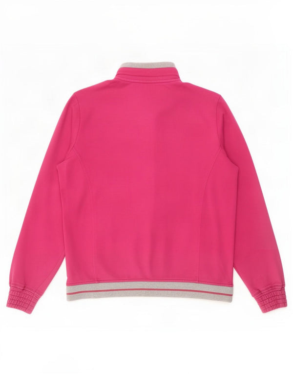 Champion Womens Tracksuit Top Jacket UK 12 Medium Pink Colourblock Cotton