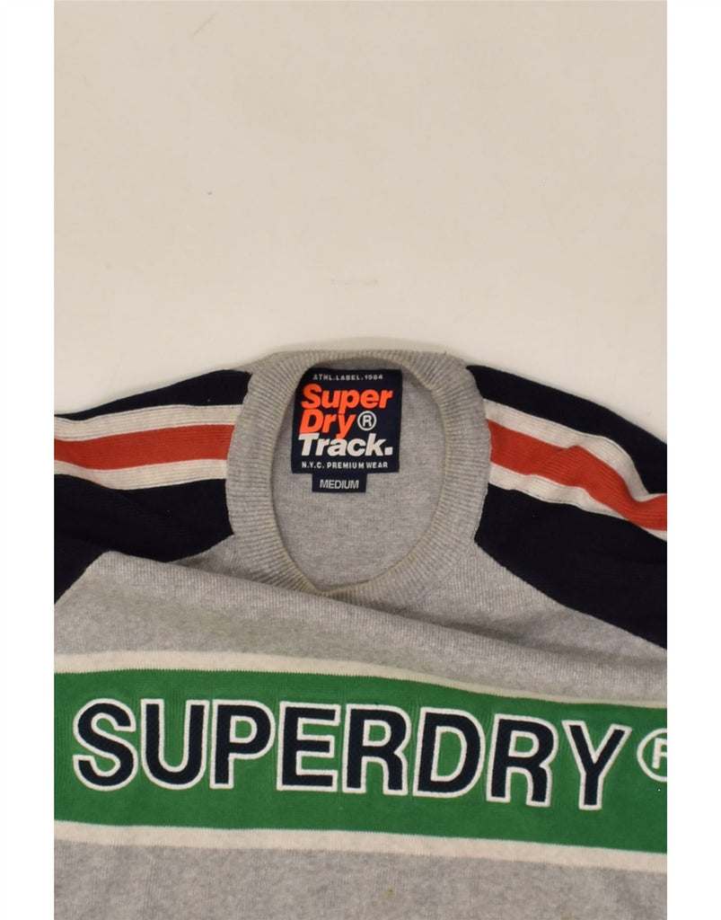 SUPERDRY Mens Graphic Crew Neck Jumper Sweater Medium Grey Cotton | Vintage Superdry | Thrift | Second-Hand Superdry | Used Clothing | Messina Hembry 