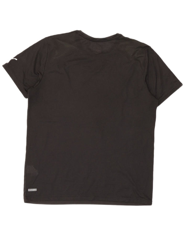 Puma Mens Graphic T-Shirt Top Large Black Colourblock Polyester
