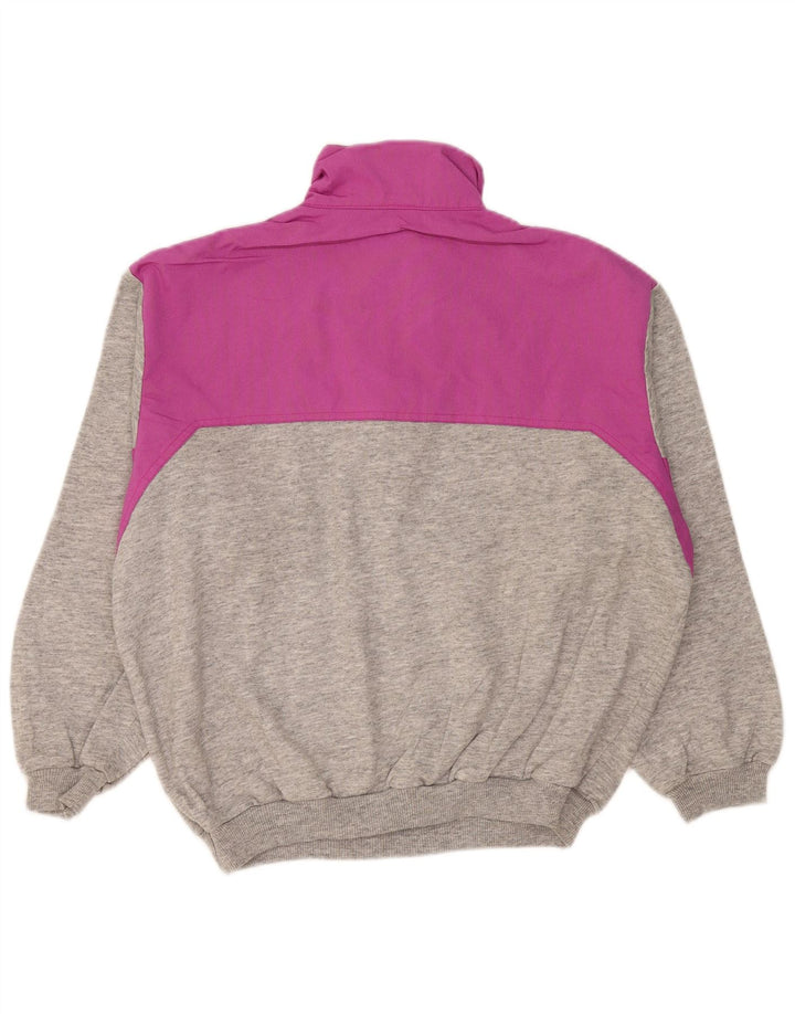 Belfe & Belfe Mens Zip Neck Sweatshirt Jumper IT 52 Large Grey Colourblock