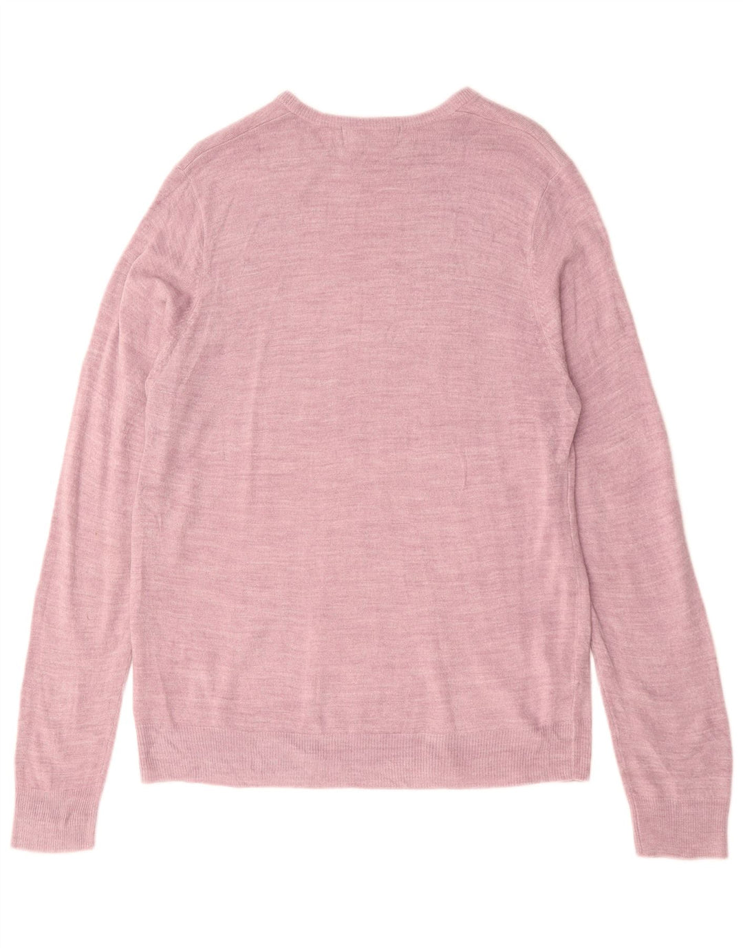 MARKS & SPENCER Mens Boat Neck Jumper Sweater Medium Pink Acrylic