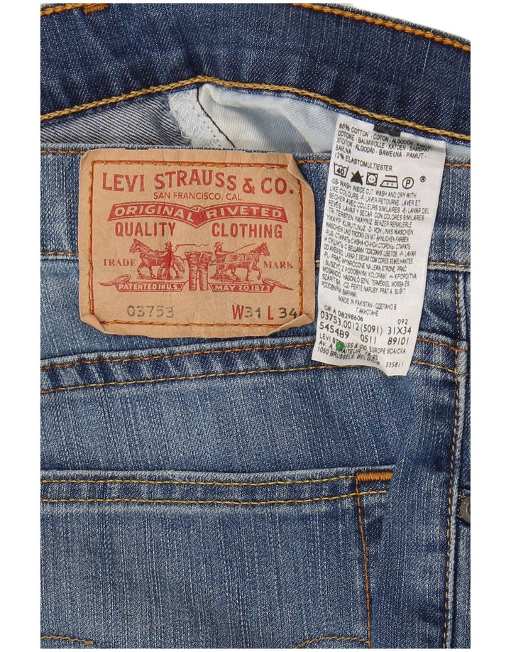 LEVI'S Mens Straight Jeans W31 L34 Blue Cotton