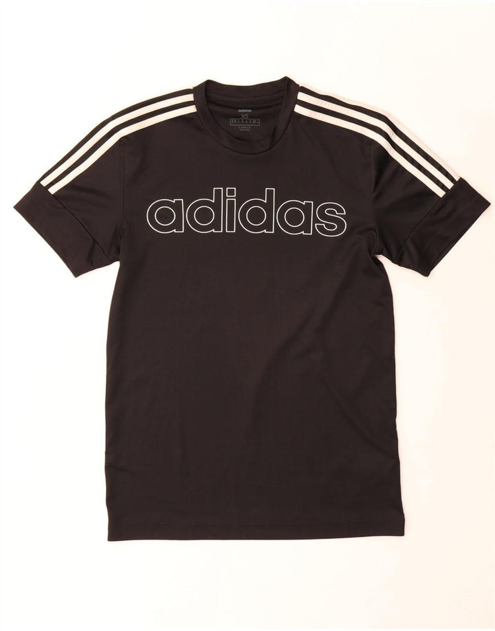 Adidas Mens Climalite Graphic T-Shirt Top XS Black Polyester