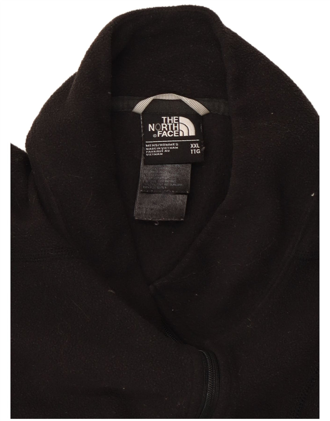 The North Face Mens Zip Neck Fleece Jumper 2XL Black Polyester