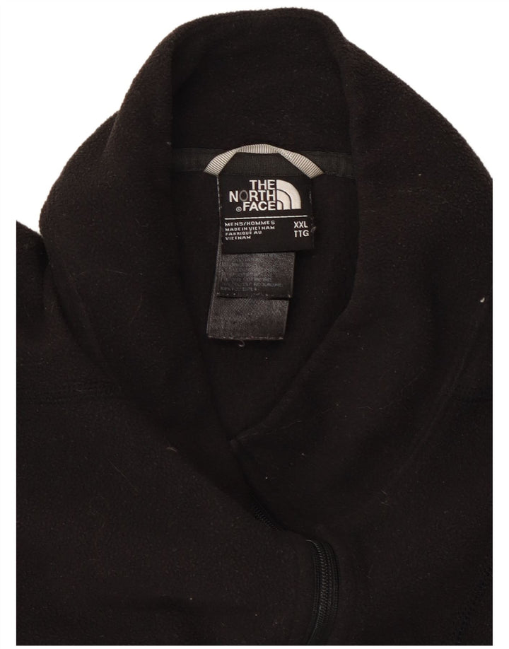 The North Face Mens Zip Neck Fleece Jumper 2XL Black Polyester
