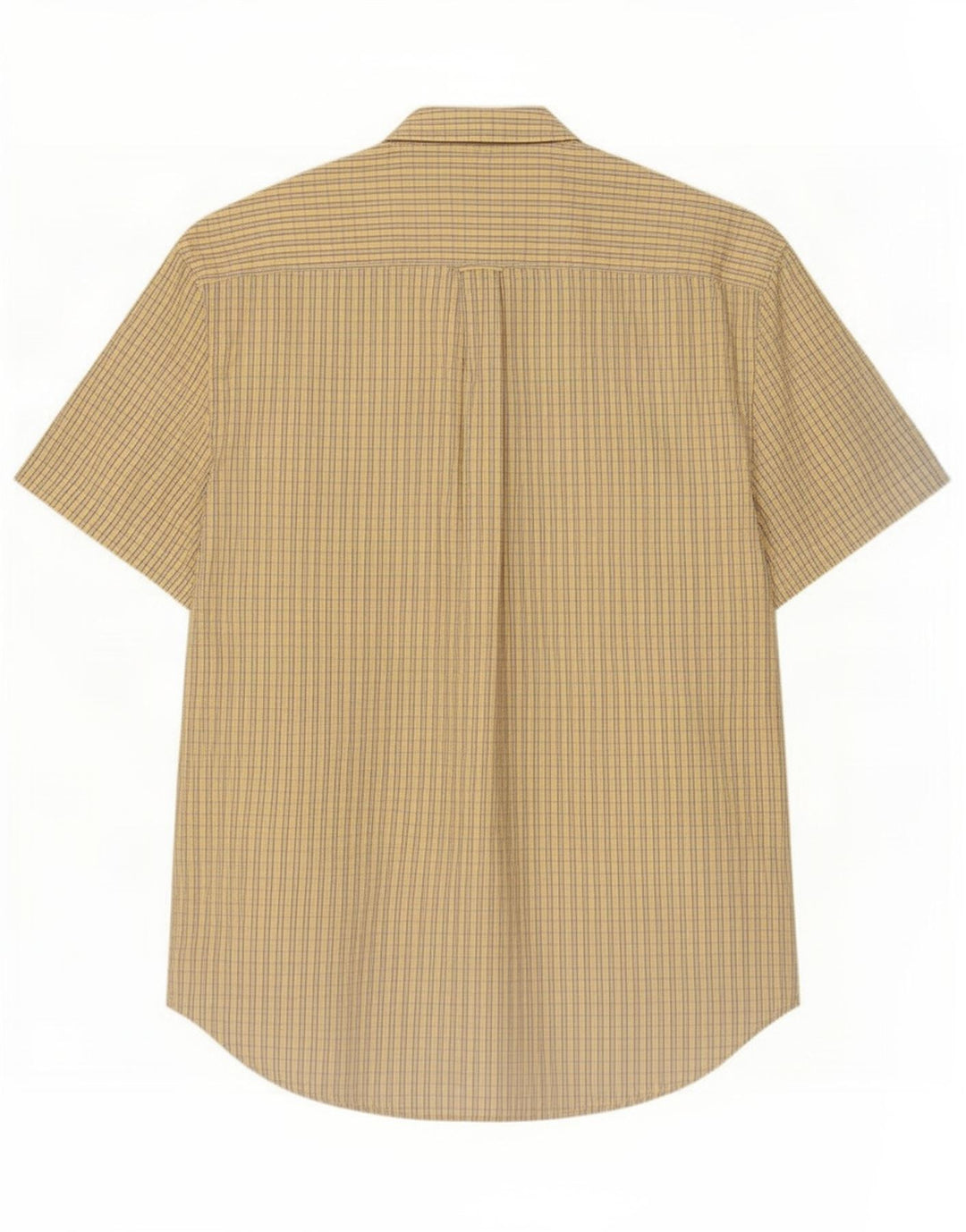 Nautica Mens Short Sleeve Shirt Large Yellow Check Cotton