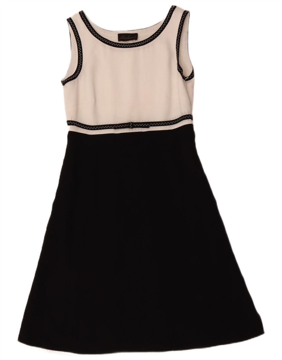 Luisa Spagnoli Womens A-Line Dress IT 42 Medium Black Colourblock