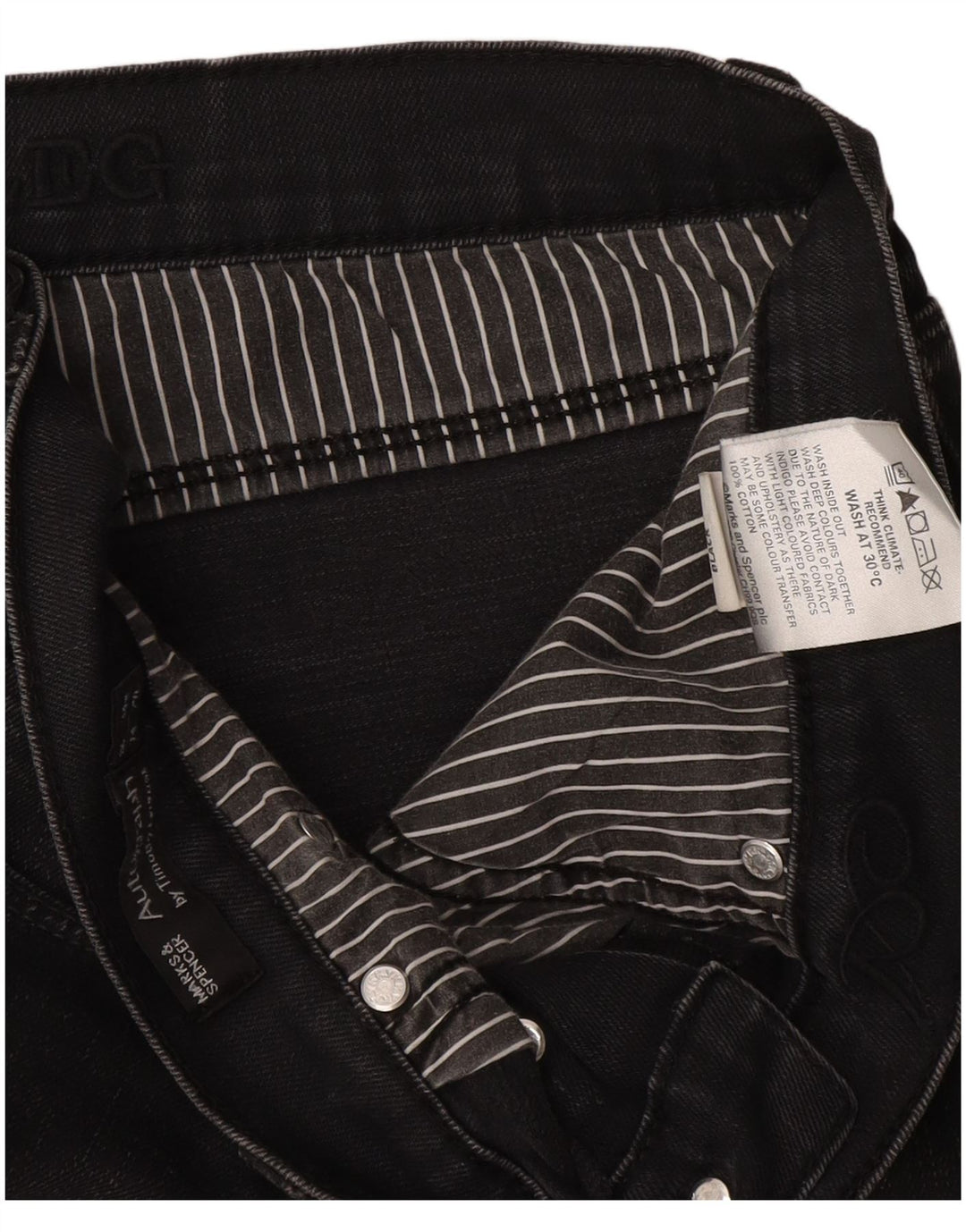 Marks & Spencer Mens Autograph Straight Jeans W34 L29 Black Cotton