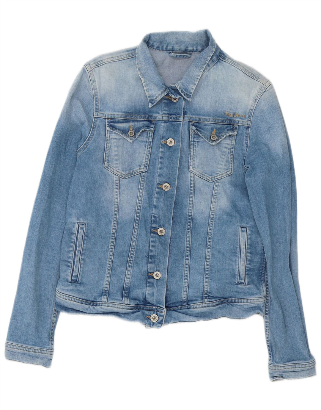 PEPE Jeans Womens Denim Jacket UK 14 Large Blue Cotton