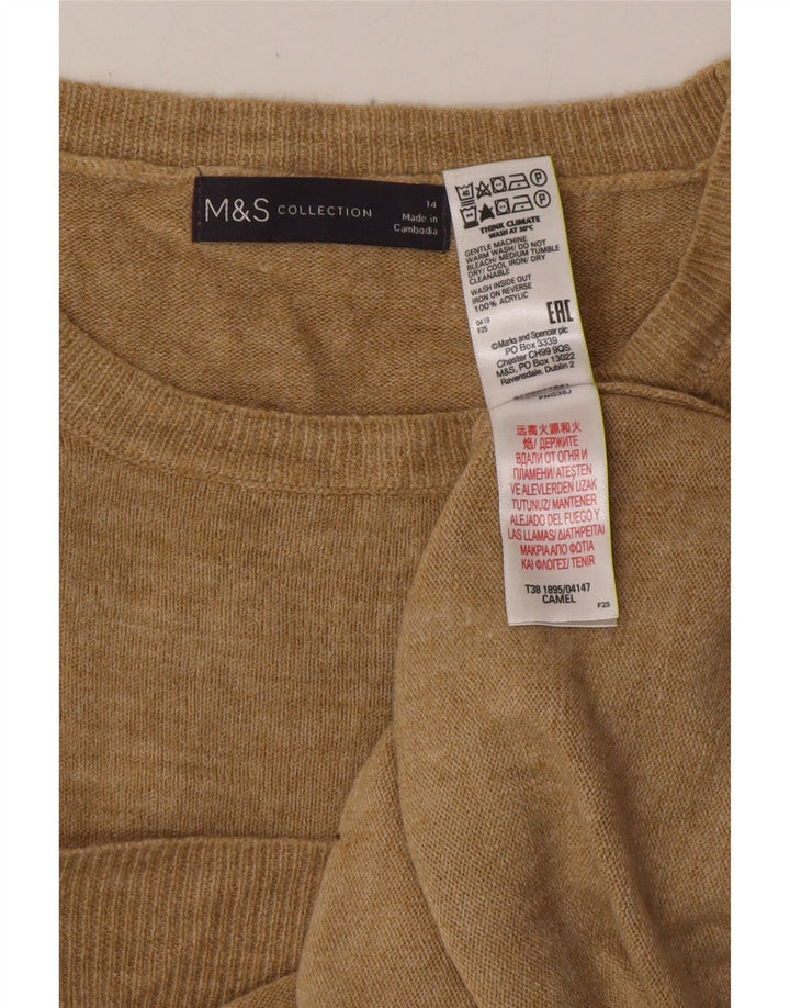 MARKS & SPENCER Womens Sweater UK 14 Medium Beige Acrylic