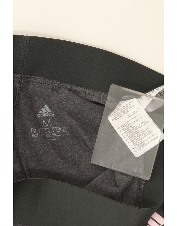 ADIDAS Womens Leggings UK 12/14 Medium  Grey Cotton