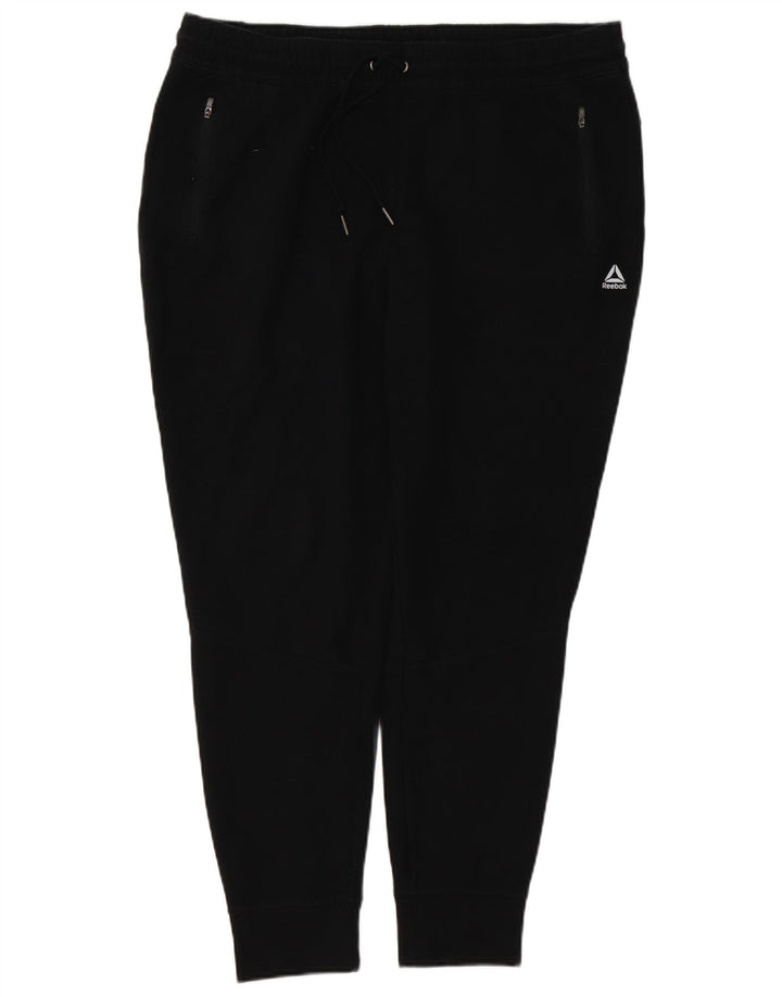 REEBOK Mens Tracksuit Trousers Joggers XL Black Cotton