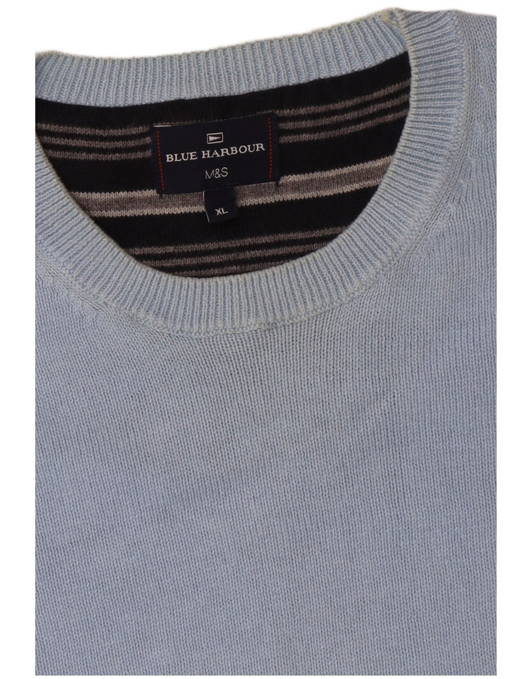 Marks & Spencer Mens Blue Harbour Crew Neck Jumper Sweater XL Blue Cotton