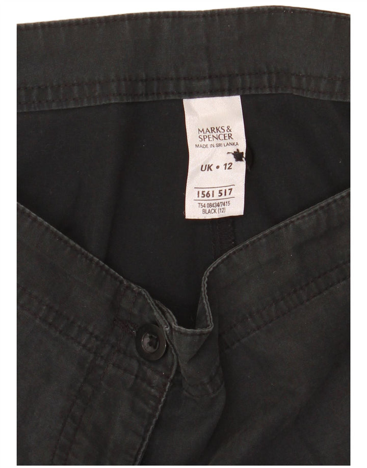 Marks & Spencer Womens Chino Shorts UK 12 Medium W32  Black Cotton