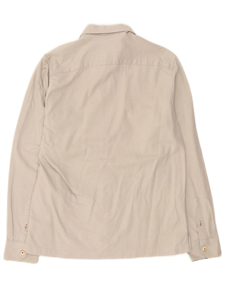 Ted Baker Mens Shirt Size 3 Small Off White Cotton