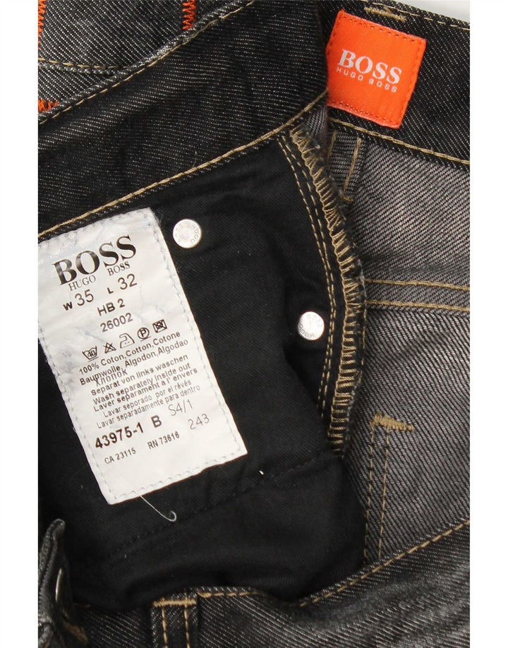 Hugo Boss Mens Straight Jeans W35 L32 Grey Cotton